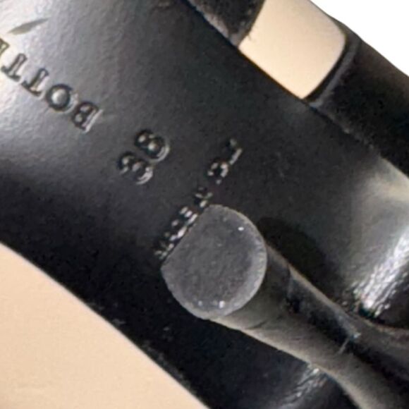 AUTHENTIC BOTTEGA VENETA leather ivory & black POINTED TOE pointed pumps size 38 - Picture 9 of 10